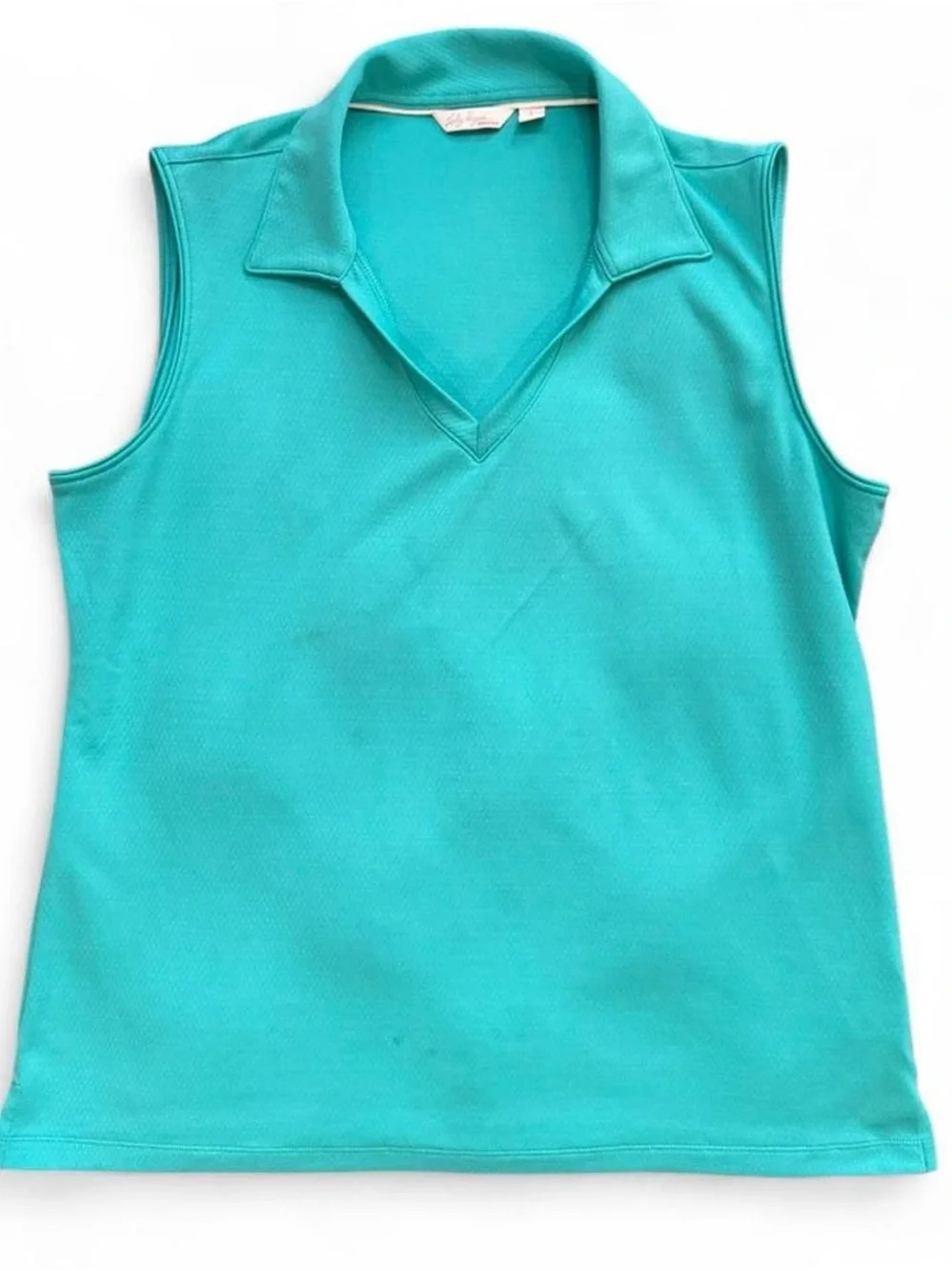 Lady Hagen Teal Sleeveless Polo Top with Light Gray Skort - Picture 7 of 8